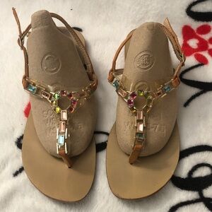 Bejeweled Tan Sandals